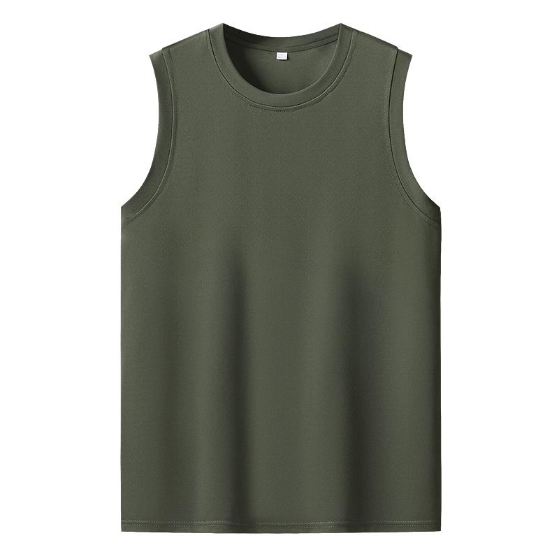 2025 New Summer T-shirt Vest Men's Round Neck Casual Large Size