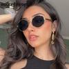 Polarized Small Frame Round Sunglasses Women  Luxury Brand Trendy Metal Hollow Sunglass Steampunk Oval Shades For Ladies