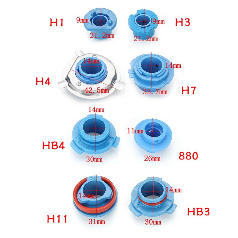 2Pcs H7 H4 H3 H1 H11 H13 H16 9004 9005 HB3 9006 HB4 9007 Car LED  Hadlights Blue Adapter Holder Base  Retainer Holder