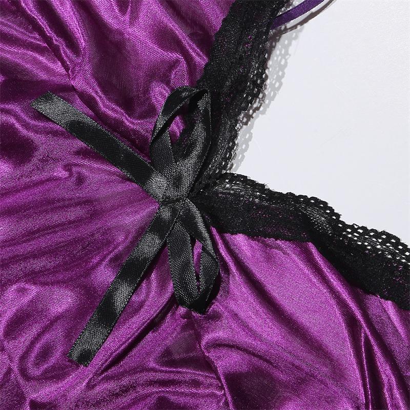 European and American Women Sexy Lingerie Disposable Lace Plus Thin Suspender Pajamas