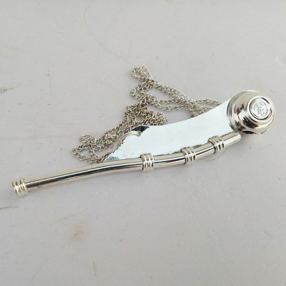 Bosun's Whistle Boatswains Pipe with Neck Chain Nautical Brass Finish Item