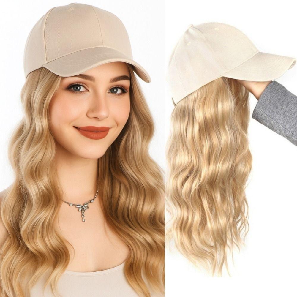Adjustable Long Wavy Curly Hair All-in-One Design Baseball Cap Hair Extension  Summer