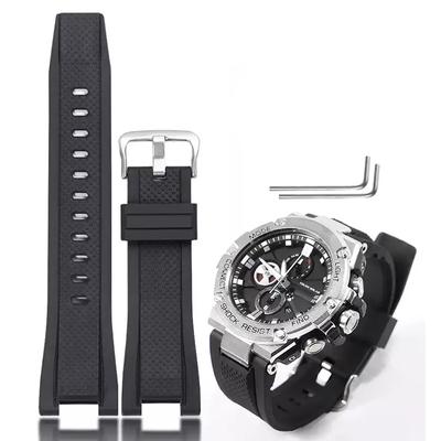 Silicone Watch Strap for Casio G-Shock GST-W120L S130L S310 B100 GST-W100G Men Rubber Wristband Bracelet GST Series 26*14mm