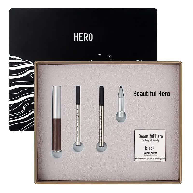 HERO 9385 Wooden Pocket Fountain Pen & Rollerball Gift Set