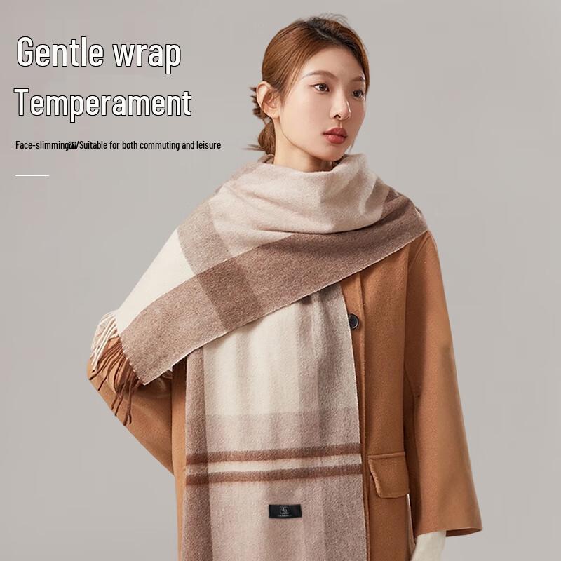 LANGSHA Damen 100% Reine Wolle Winterschal