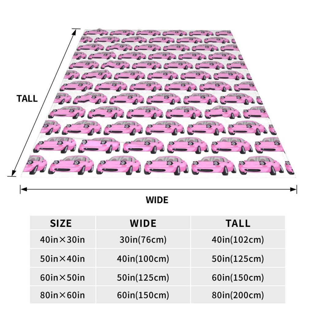 Cute Miata Face  Blankets Soft Warm Flannel Throw Blanket Plush for Bed Living room Picnic Travel Home Couch