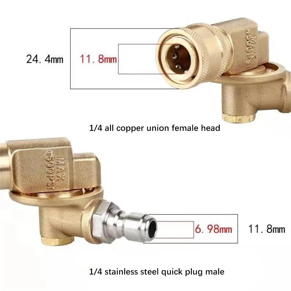 4500 PSI schwenkbarer Anschluss mit 1/4" Schnellkupplungsadapter Gartenwasserpistole Hochdruckreiniger-Aufsatzadapter Dachrinnenreiniger