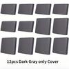 12pcs Elastic Sliky Fiber Fabric Outdoor Patio Sofa Cover Machine Washable Cushion & Backrest Protector Fits for Sectional Sofas