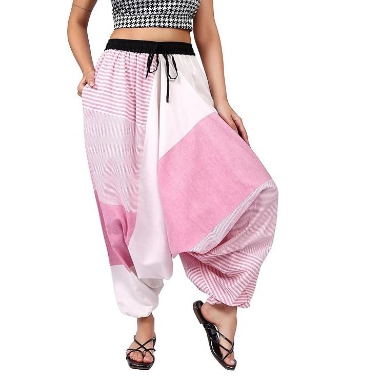 Women Cotton Summer Harem Pants Indian Casual Wear Loose Baggy Pant Set Free