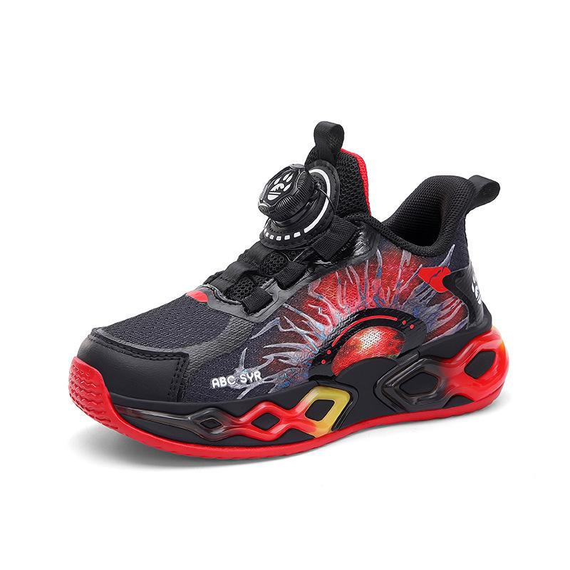 Children's professional basketball shoes 2025 spring new middle-aged and older children's mesh breathable high-top actual shock-absorbing sports shoe
