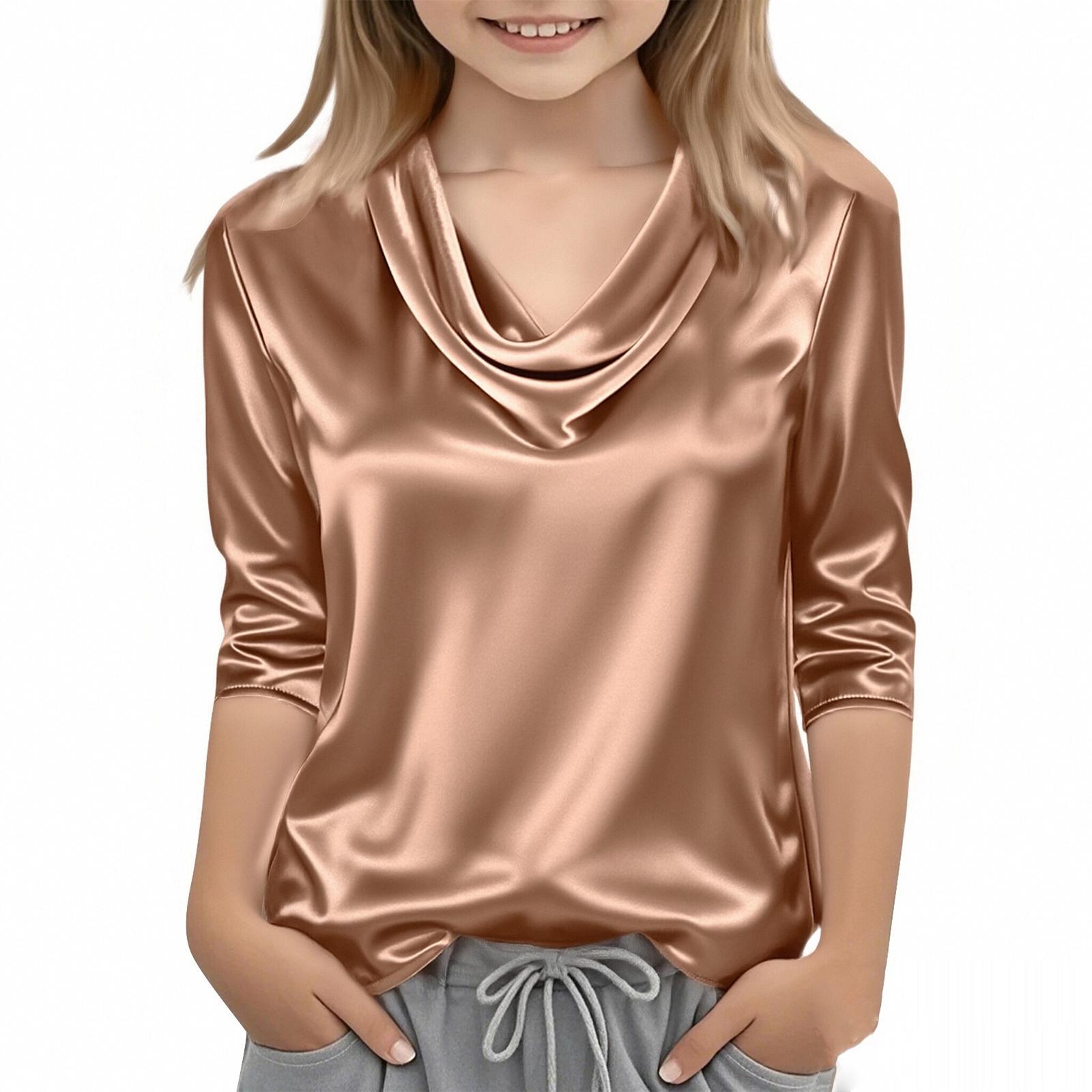 

Boys Girls Children s Loose Shirt Tops 130 хакі