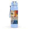 1PC Patchwork Colorful Cat Face Print 750ml Color Plastic Sports Water Bottle Leakproof Flip Straw Lid Suitable for Sports Office Home Use