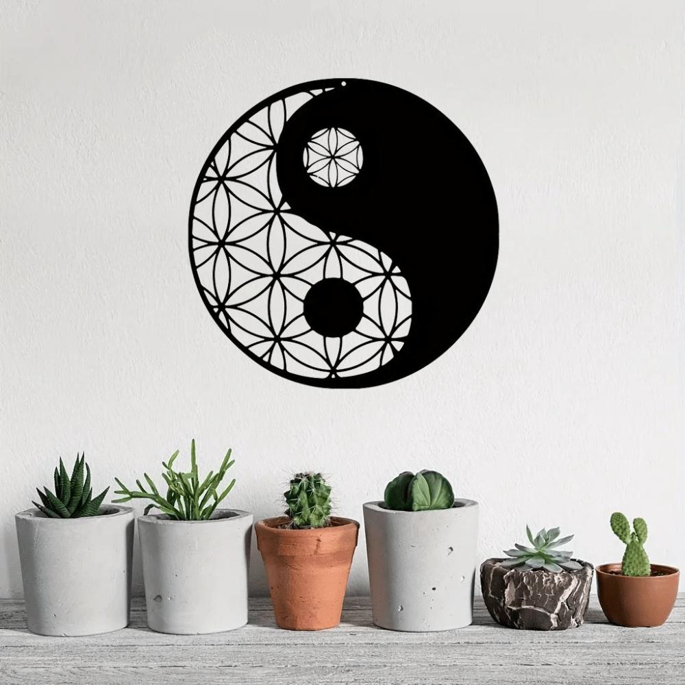 Decorazione Murale in Metallo Yin Yang Vintage per la Casa Appesa Artigianato in Ferro Simbolo Unico per Soggiorno Camera da Letto