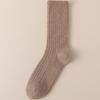 Women's Mid-Calf Slouchy Knit Socks - Imitation Wool, Japanese Style, Coffee Color, Trendy, Warm for Spring, Autumn & Winter.