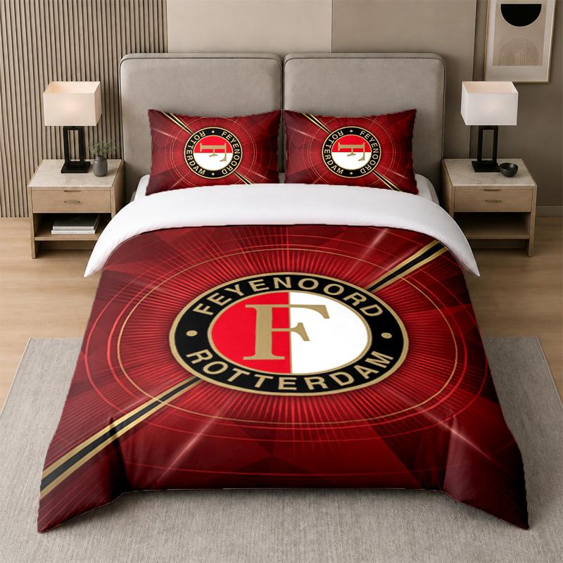 3Pcs Bedding SetFeyenoord Soft Bed Sheet and Two Pillowcases Home Bedroom Decor