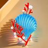 Shell Coral Brooch With Pearls Accent And Vivid Drip Glaze Craftsmanship Lapel Pin For Daily Wear Or Special Occasions