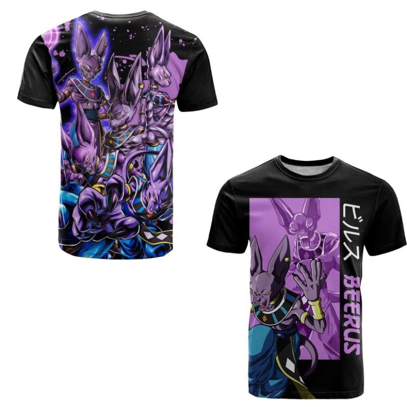 Dragon Ball Z Anime Style Summer 3d Printed Men's Round Neck Cosplay T-Shirt Women Children's Street Casual Sports Top Clothing