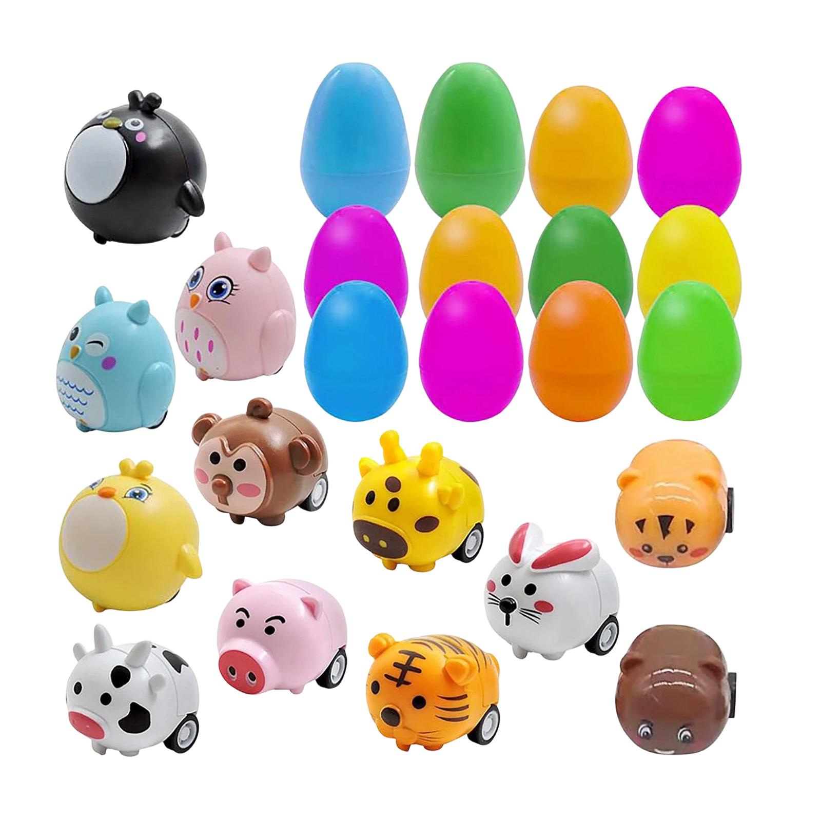 

12pcs Easter Egg Squeezable Bunny, Stress-Relieving Beaded Surprise Open-End Egg Stuffed Toy One Size