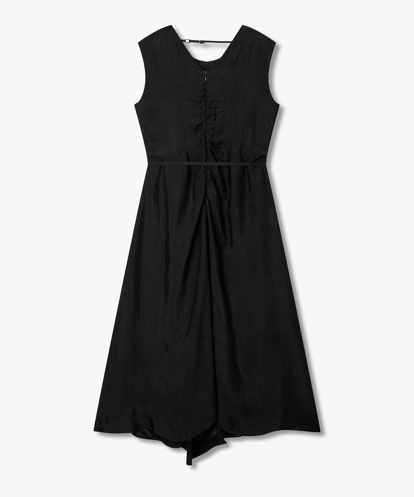 Bobeu Crinkle Texture Sleeveless Dress_Black 7156337004