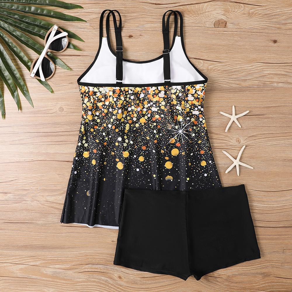 Modny Damski Tankini Plus Size z Spódniczką z Nadrukiem 2025 - Styl Europejski i Amerykański