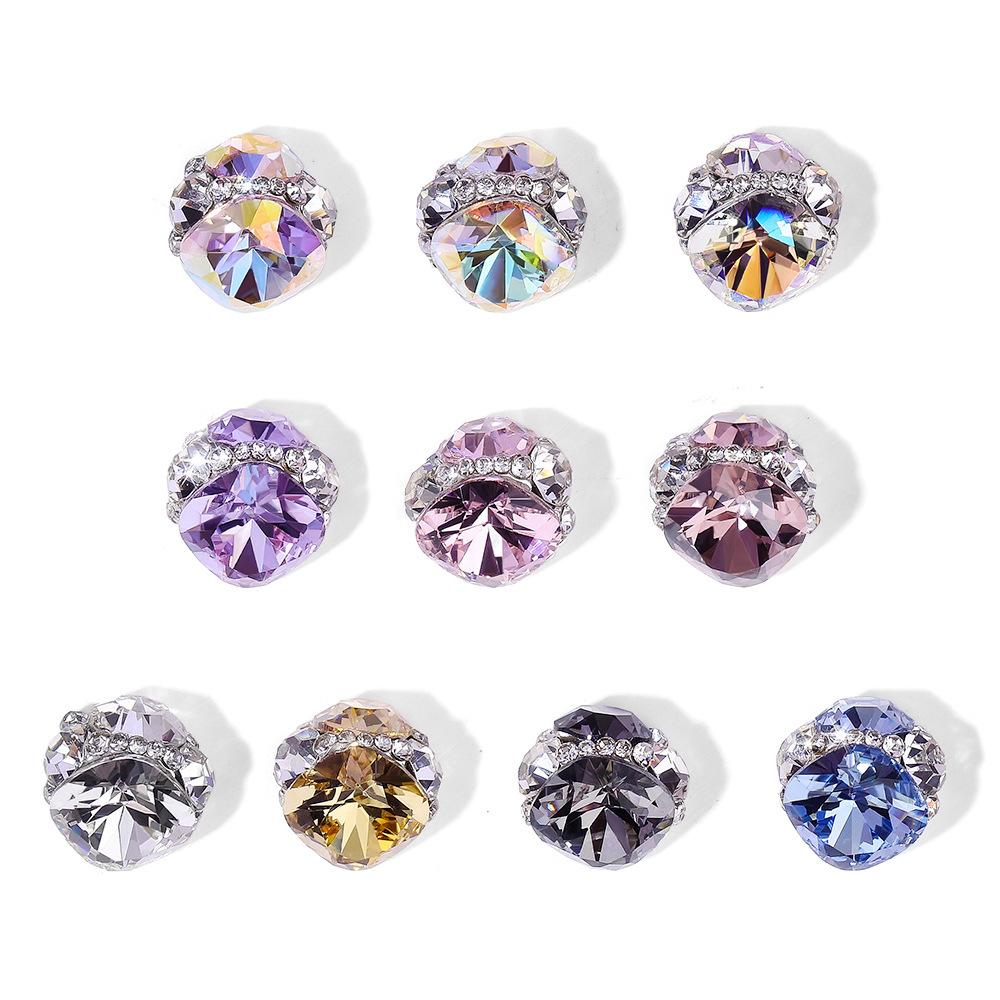 Nail Art Jewelry High-Quality Fat Square Handmade Stacking Diamond Finished Diamond Nail Art Diamond Jewelry K9 Crystal Nail Art Diamond