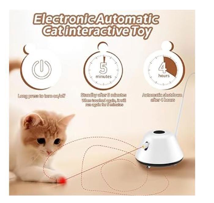 Jouet interactif pour chat - automatique - 3 modes de jeu - LED rouge - rechargeable