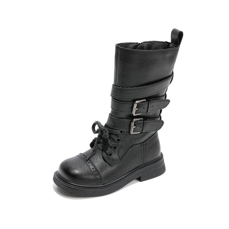 Girls Boots Children's Boots 2025 Autumn New Baby High Boots Soft Sole Little Girl Over Knee Boots Leather Boots