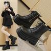Cos Heightening Shoes Heightening and Showing Legs Thin Platform Shoes British Style Platform New Short Boots Short Martin Boots