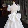 Satin Wedding Dress 1011 New Bride Light Main Wedding Dress French Retro Court Style Atmosphere Simple and Complete Go Out Dress