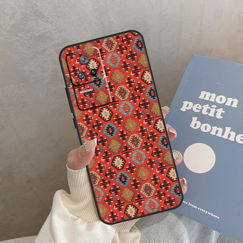 Retro Ethnic Carpets Turkish Rug Case For POCO F5 C40 M5s F3 X4 F4 GT M4 X3 X5 Pro Cover For Xiaomi 12T Pro 11T 11 12 13 Lite