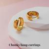 Camellia Earrings 18K Gold Plated Copper,Gold