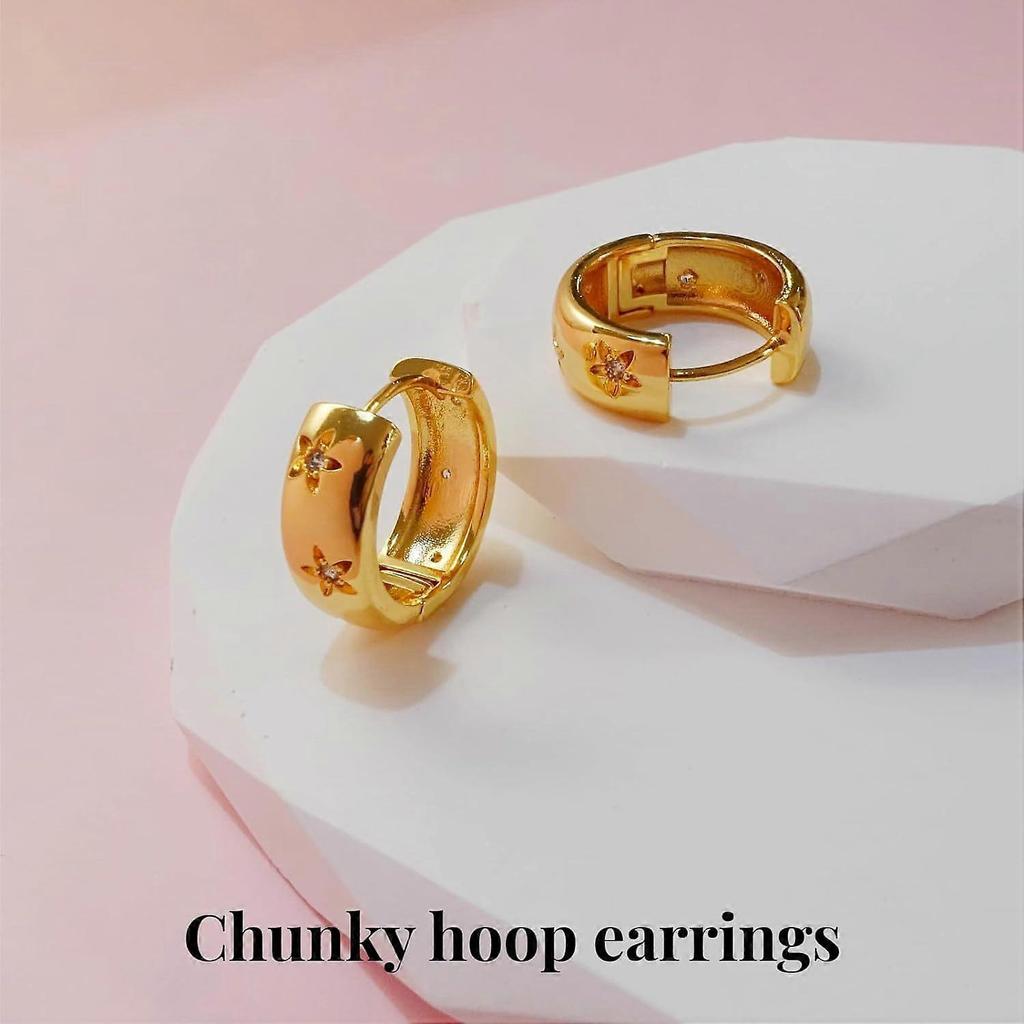 Camellia Earrings 18K Gold Plated Copper,Gold