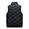 Men's Casual Solid Color Embossed Down Cotton Vest, Men's Thickened Loose Stand-up Collar Zip-up Coat