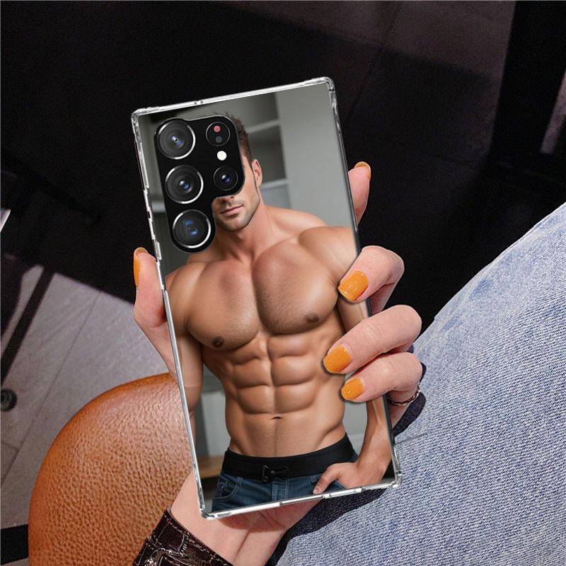 Sexy Muscle Man Gay Fitness Phnoe Case for Samsung Galaxy S26 S25 Edge S23 S24 Ultra S22 Plus S21 S20 FE Unique Cover Soft Coque