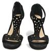 Auth JIMMY CHOO Lochsandalen mit Lochmuster-Sternabsatz Schwarz ji8803ss Gebraucht