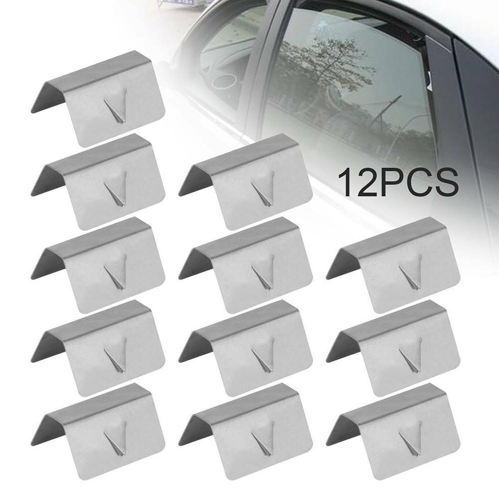 12 Pcs Channel Rain Wind Deflector CLIPS Fit For HEKO SNED G3 Stainless Steel