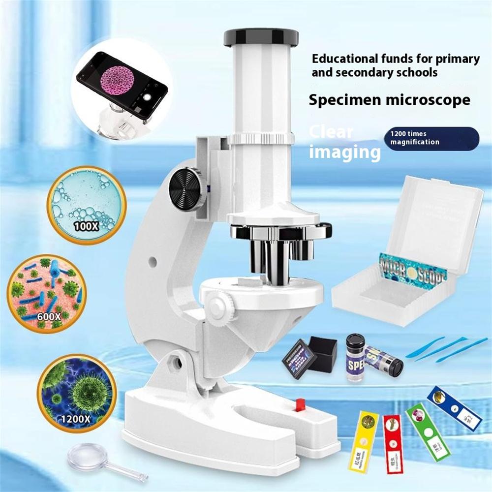 2235 Children Microscope 1200X Magnifying Phone Observation STEM Students Science Experiment Toy