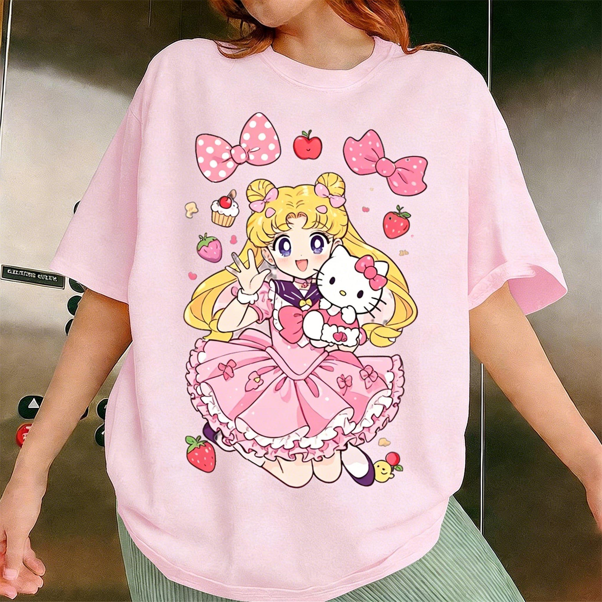 

2026 Sailor Moon Anime Childrens T Shirt Women Unisex Short Sleeve Tee Casual Tops Summer Y2k Cartoon Graphic Tee Streetwear 4XL