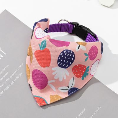 Yousheng Haustier-Bandana Dreieckige Schnellverschluss-Schnalle Metallring Weich Unisex Mit Früchten Bedrucktes Hunde-Welpen-Halsband Schal Lätzchen Haustierbedarf