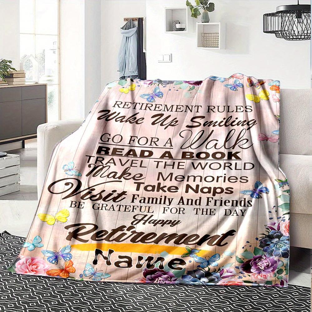 Retirement Rules Home Customize Your Name Blankets Comfortable Soft Lightweight Allseason Multipurpose Blanket For Picnic Sofa Office Bed Living Room
