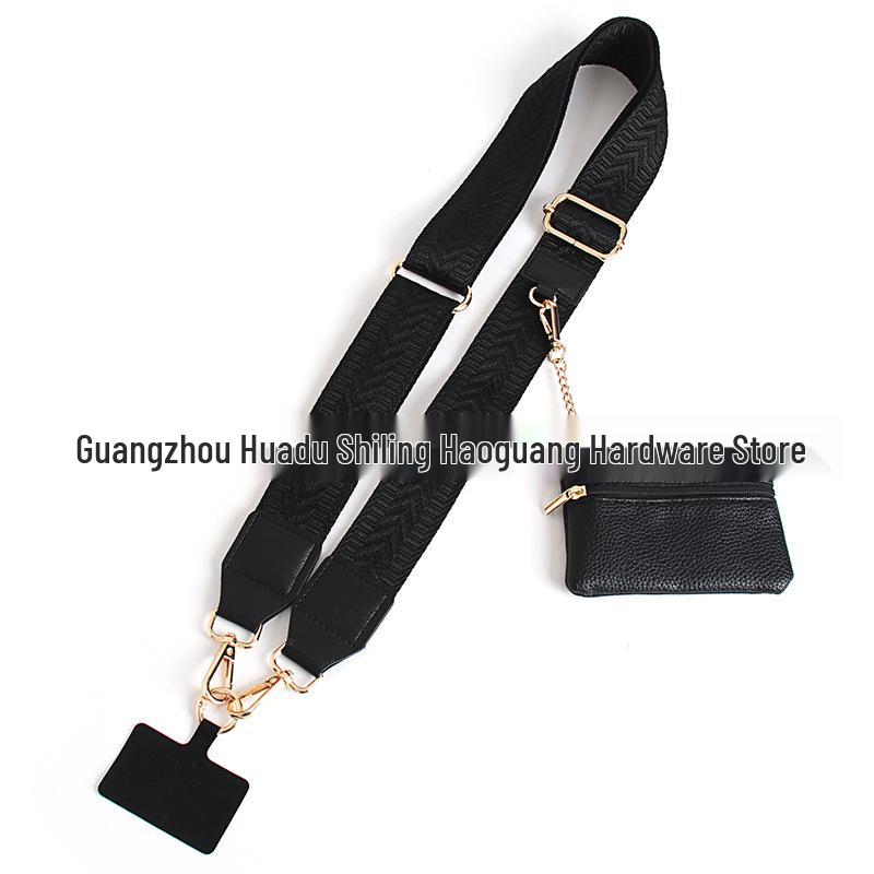 Adjustable Crossbody Mobile Phone Shoulder Strap with Detachable Wrist Strap and Small Bag