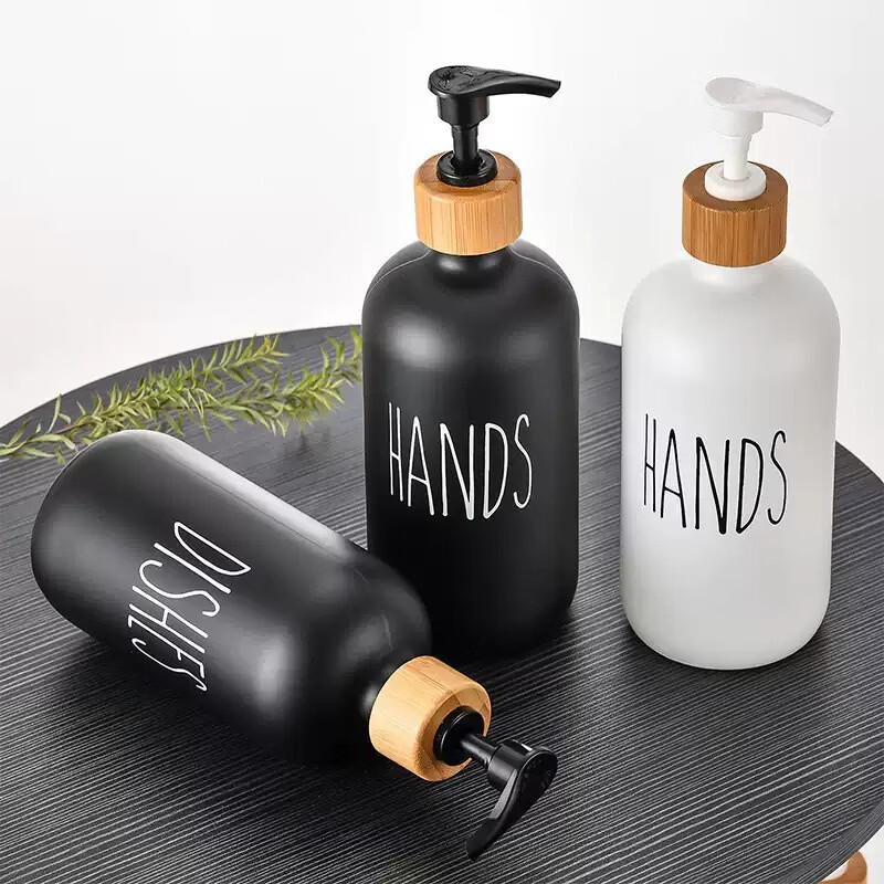 ZISIZ Glass Liquid Soap Dispenser Bottle Set