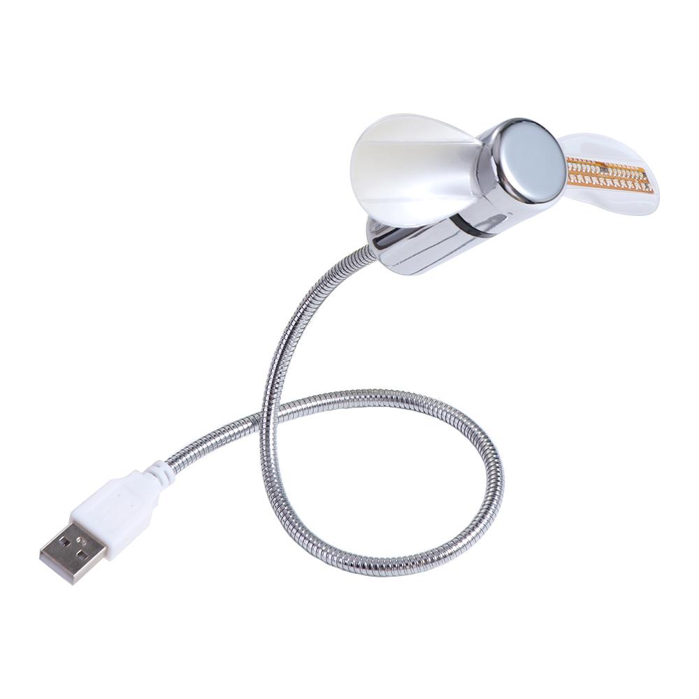 Time Temperature Display Clock Cool  Fan Flexible Gooseneck LED Clock  Fan Hand   PC Notebook