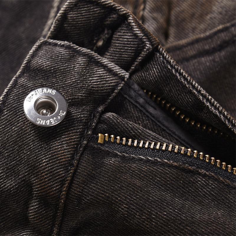 Plisserade Herrjeans High Street Slitna Gradientfärg Manlig Denim Vida Ben Byxor Raka Byxor Vår Trendiga