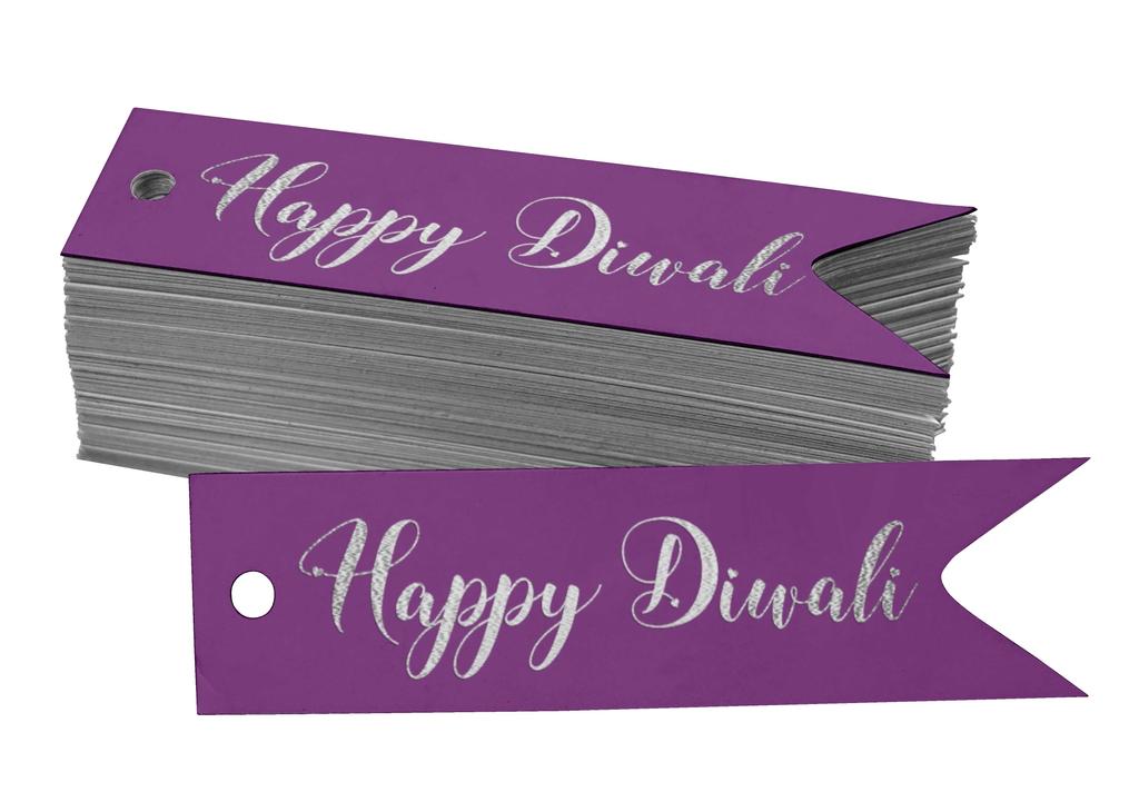 Inkdotpot Pack Of 100 Happy Diwali Favor Paper Tags Craft Real Gold Foil Hang