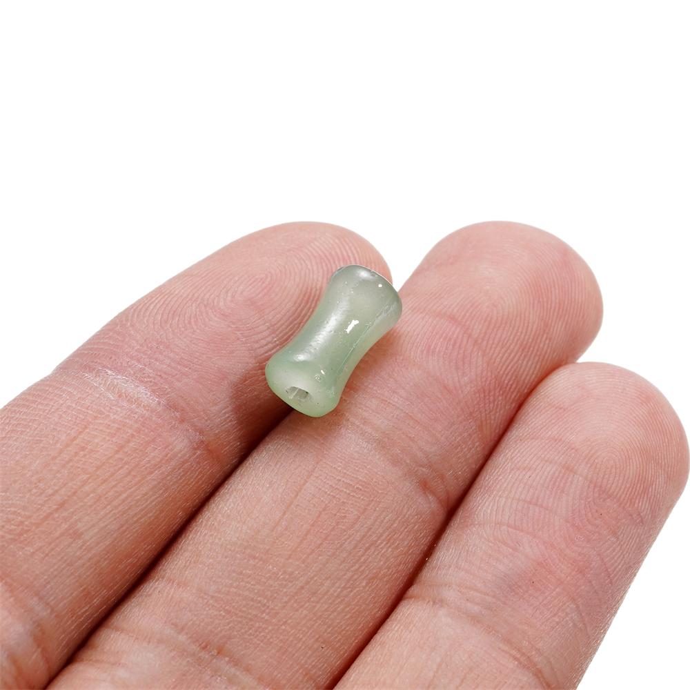 30Pcs 6.5x11.5mm Imitation Jade Bamboo Joint Charm Glass Loose Beads for DIY Handmade Jewelry Bracelet Necklace Making Supplies