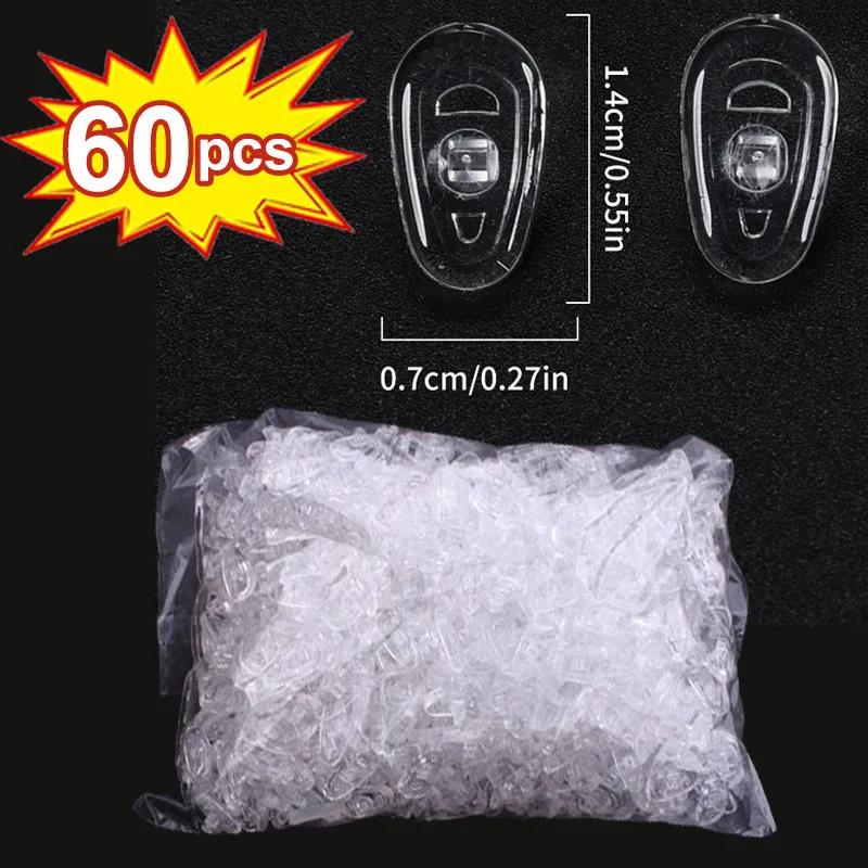 10/100PCS Air Chamber Clear Oval Eyeglass Nose Bracket Silicone Nose Pads Eyewear Anti-drop Sunglasses Glasses Accessories