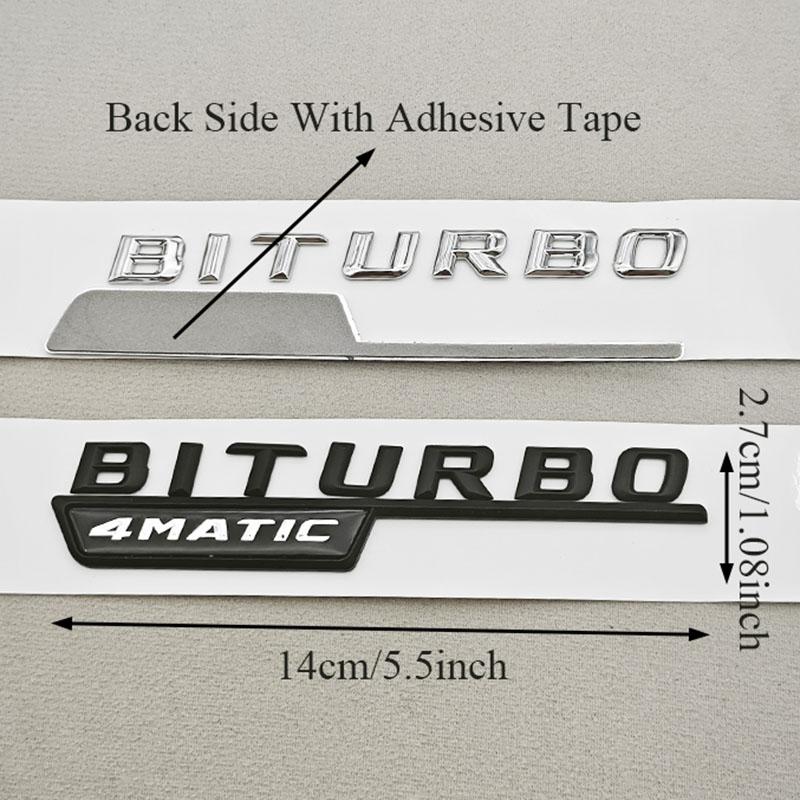 Logo TURBO 4MATIC Car Emblem Both Side Fender Badge Sticker For Mercedes Benz AMG X247 C117 W117 GLE53 GLA45 A45 A35 CLA35 CLA45