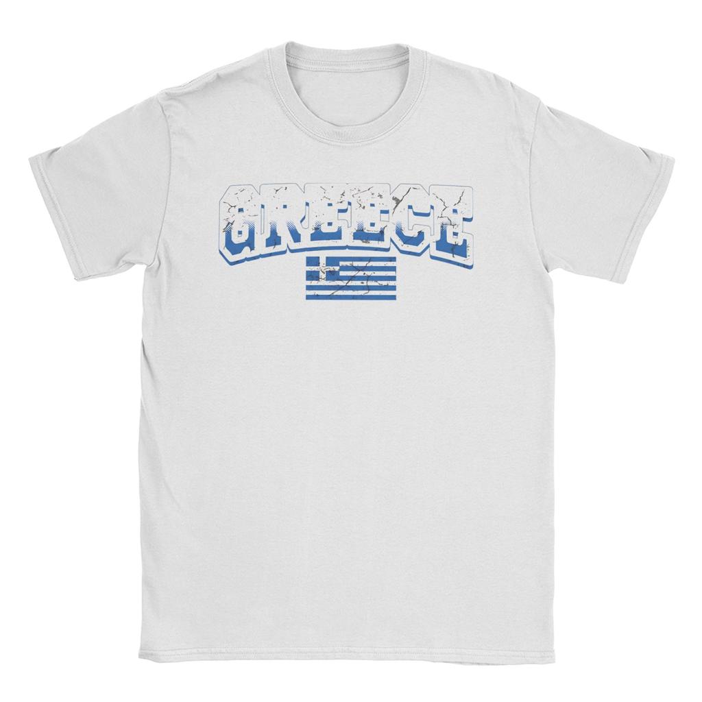Greek Flag Greece Hellas Hellenic Men T Shirts Novelty Tees Short Sleeve Crewneck TShirts 100 Cotton Plus Size Tops