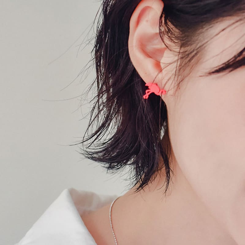 

lanterna Flamingo Silhouette Earring -1ea (8colors) Blue